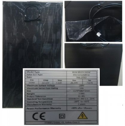 Сонячна панель ГНУЧКА 160 W МОНО (BSM-SFLEX-160W) BluesunSolar