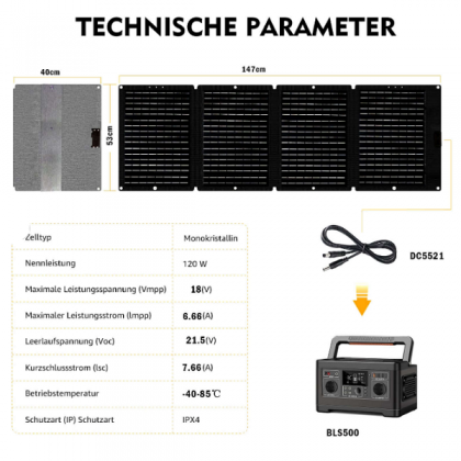 Сонячна панель 120 W МОНО складна (TS120W) TRAVEL SOLAR